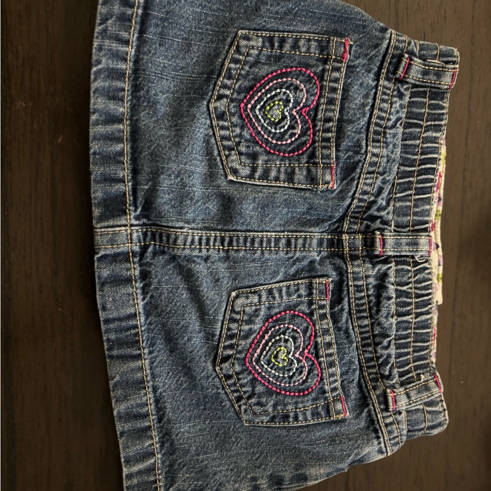 Carter's Blue Denim Skirt with Heart Details